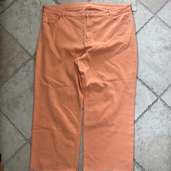 Old Navy Denim - NWT Old Navy Orange Extra High Rise Sky Hi Wide Leg Cut- Off Jeans Size 26 Plus